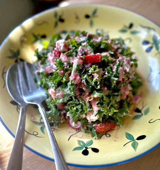 Strawberry Vinaigrette Kale Salad